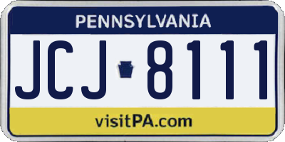 PA license plate JCJ8111