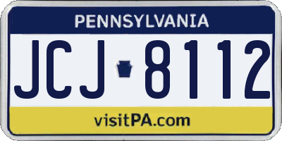PA license plate JCJ8112