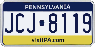 PA license plate JCJ8119