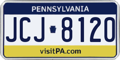 PA license plate JCJ8120