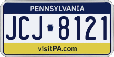 PA license plate JCJ8121