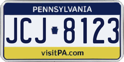 PA license plate JCJ8123