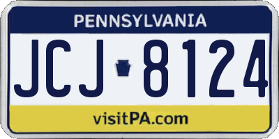 PA license plate JCJ8124