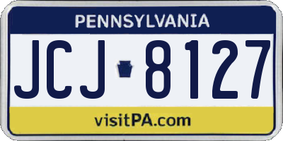 PA license plate JCJ8127