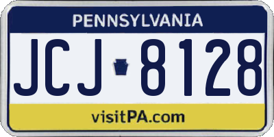 PA license plate JCJ8128