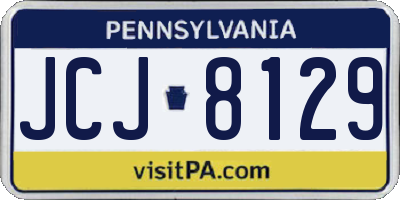PA license plate JCJ8129