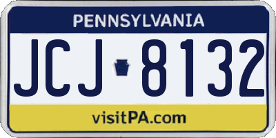 PA license plate JCJ8132