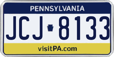 PA license plate JCJ8133