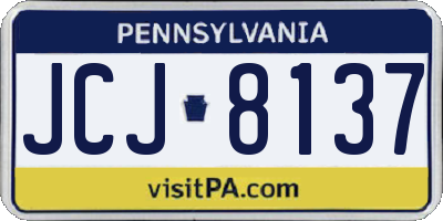 PA license plate JCJ8137