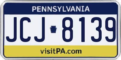 PA license plate JCJ8139