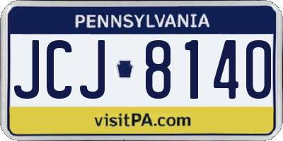 PA license plate JCJ8140