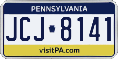 PA license plate JCJ8141