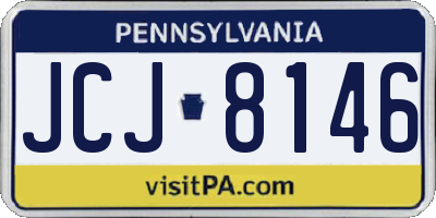 PA license plate JCJ8146