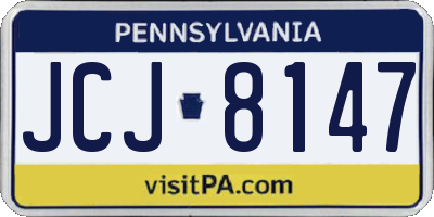 PA license plate JCJ8147