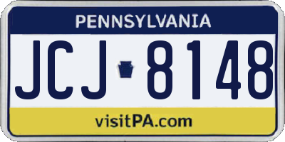 PA license plate JCJ8148