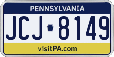 PA license plate JCJ8149