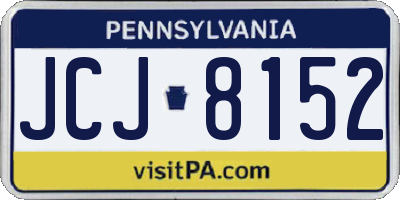 PA license plate JCJ8152