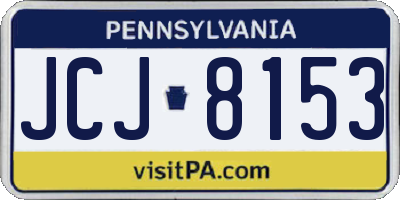 PA license plate JCJ8153
