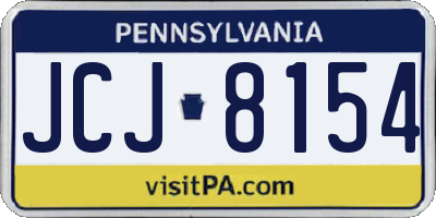 PA license plate JCJ8154