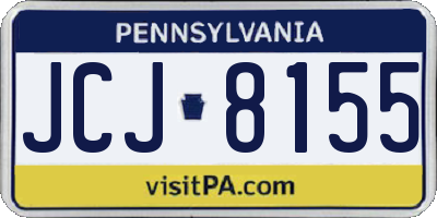 PA license plate JCJ8155