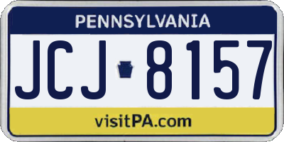PA license plate JCJ8157
