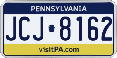 PA license plate JCJ8162