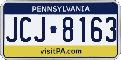 PA license plate JCJ8163