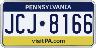 PA license plate JCJ8166