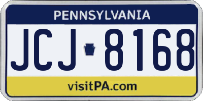 PA license plate JCJ8168