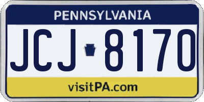 PA license plate JCJ8170