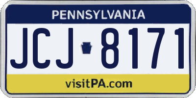PA license plate JCJ8171