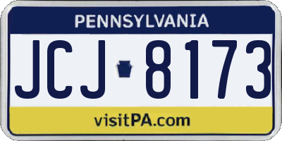 PA license plate JCJ8173