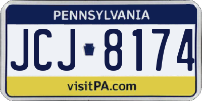 PA license plate JCJ8174
