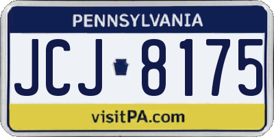 PA license plate JCJ8175