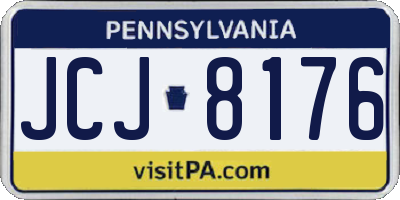 PA license plate JCJ8176