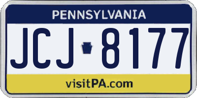PA license plate JCJ8177