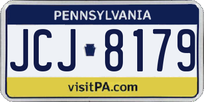 PA license plate JCJ8179