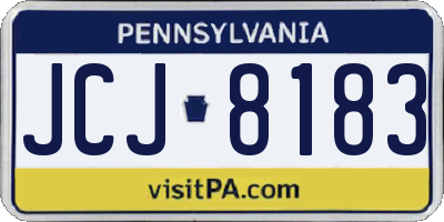PA license plate JCJ8183