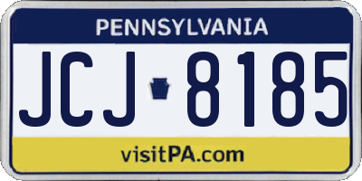 PA license plate JCJ8185