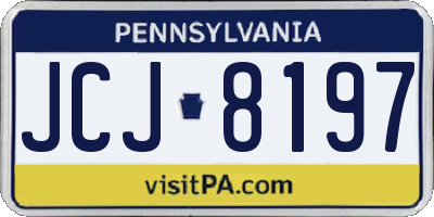 PA license plate JCJ8197