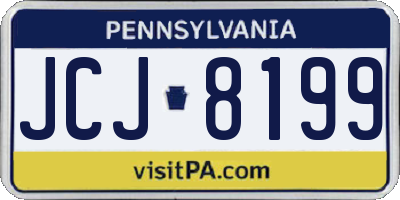 PA license plate JCJ8199