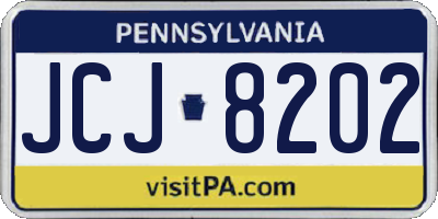 PA license plate JCJ8202
