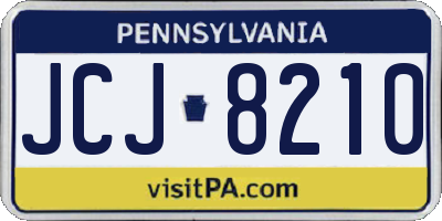 PA license plate JCJ8210