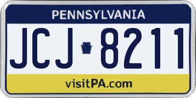 PA license plate JCJ8211