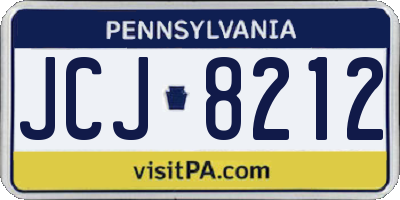 PA license plate JCJ8212