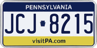 PA license plate JCJ8215