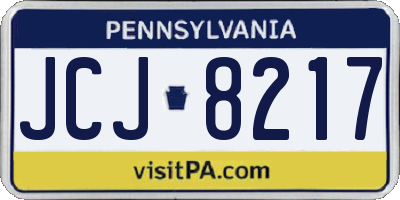 PA license plate JCJ8217