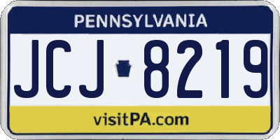PA license plate JCJ8219