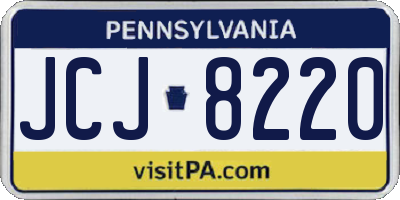 PA license plate JCJ8220