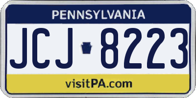 PA license plate JCJ8223